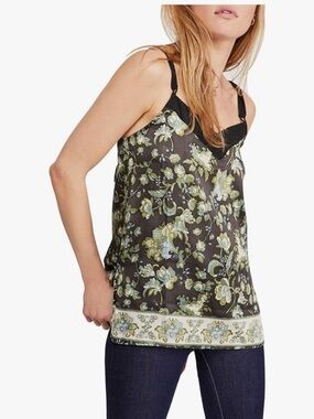Free people intimately black combo solstice satin cami tank extra small